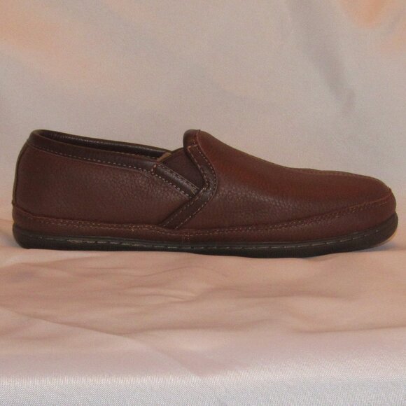 L.L. Bean Elkhide Slippers 272346 Brown Leather Men's Size 8M Excellent Cond. - Picture 9 of 12